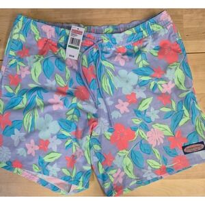 Vineyard Vines Mens Floral Swim Trunks Shorts Lilac Coral Green NEW